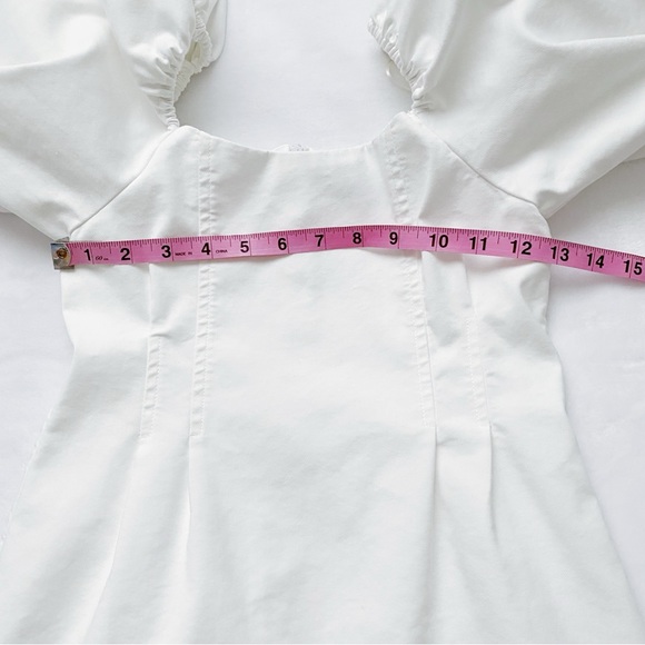 Zara White Puffed Sleeve Mini Dress - Picture 10 of 15